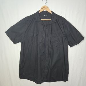 Le31 By Simons Men's Black Short Sleeved Button Front Dress Shirt Size XXL